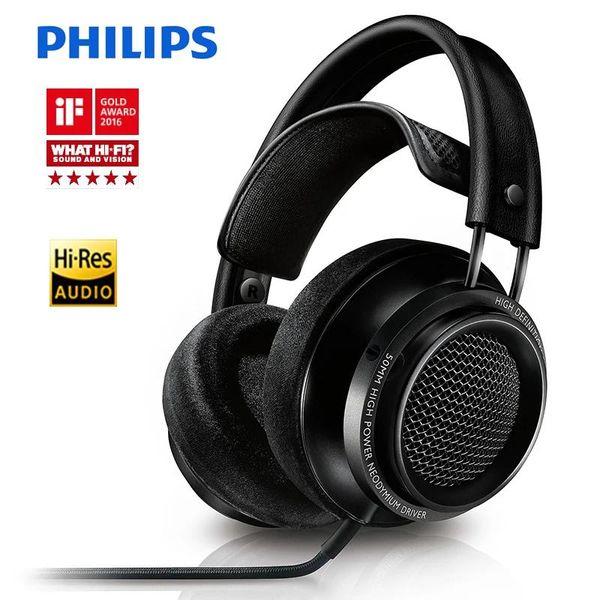 Casque Philips Fidelio X2HR élu meilleur produit en 2015 avec lecteur haute puissance de 50 mm, longueur de ligne de 3 mètres pour smartphone xiaomi