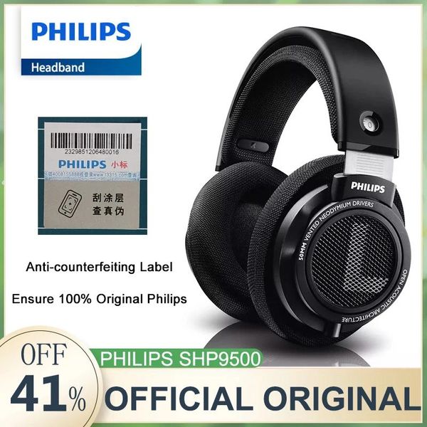 Auriculares Philips SHP9500 Auriculares con cable Auriculares de música estéreo de alta fidelidad Interfaz de 3,5 mm 6,3 mm Computadora portátil Teléfono móvil Auriculares universales
