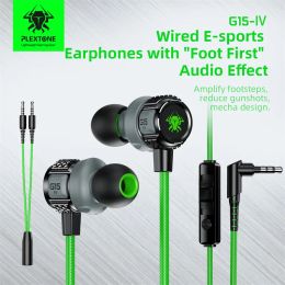Hoofdtelefoon Plextone G15 Nieuwe productupgrade 3,5 mm Inar Wired gaming oortelefoon met microfoonruisreductie Muziek metal magnetische headset