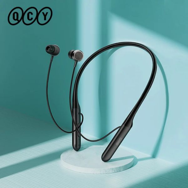 Auriculares QCY C1 C2, inalámbricos por Bluetooth 5,2, auriculares deportivos magnéticos con banda para el cuello, auriculares estéreo de larga espera de 50H