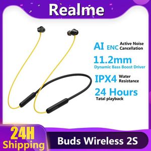 Auriculares Realme Buds Wireless 2S Auriculares inalámbricos Bluetooth 5.3 AI ENC Cancelación de ruido 24 horas de duración de la batería Heaphone para realme 10 Pro