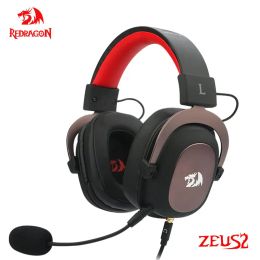 Écouteurs Redragon Zeus 2 H510 Gamiage USB CHEETHILE Annulation, 7.1 surround Compute Chefset Elecphones Microphone pour PS5 / 4 Xbox One