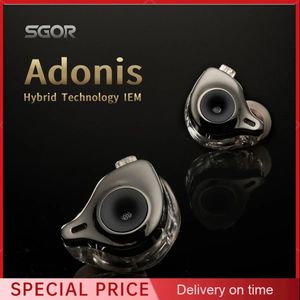 Écouteurs Sgor Adonis 1DD + 1BA Hybrid Technology Écouteurs dans le moniteur d'oreille HIFI Super Bass Earbuds High Sound Quality Music CHEPHONES