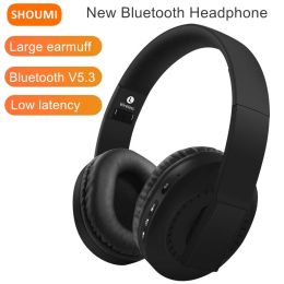 Shoumi 20H Play Casque sans fil Grands écouteurs Bluetooth Grand casque antibruit Suppression du bruit avec support micro Carte TF Musique