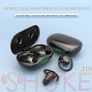 Hoofdtelefoons Shuke X10 Bluetooth -hoofdtelefoons Sporten Roterende oorhaken diepe bas IPX5 Waterdichte zweetdichte sport oordopjes