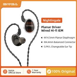 Écouteurs Sivga Nightingale Classic Wooden Plane Magnetic Monitor Music Musique câblée 4,4 mm Écouteur stéréo HIFI Balanced HiFi Écouteur