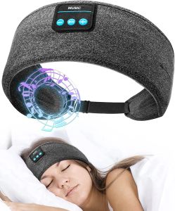 Écouteurs d'écoute d'écoute de sommeil réglable Bluetooth Music Sport Band Sleep Mask, écouteur endormi, annulation de bruit pour les dormeurs latéraux