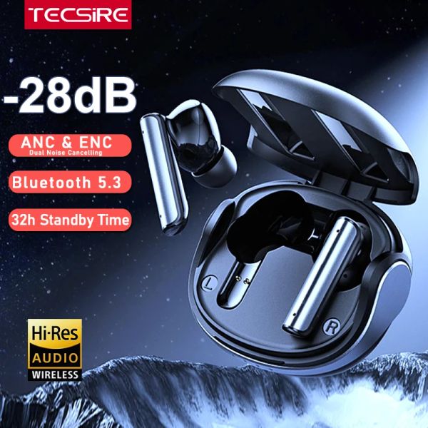 Auriculares Tecsire P60 Auriculares Bluetooth Auriculares inalámbricos ANC ENC Cancelación de ruido Hifi Bass Estéreo Micrófono dual Resistencia al agua