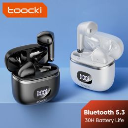 Écouteurs Toocki V06A Blutooth 5.3 Écouteur sans fil de casque Casqueur HiFi Erebuds inférieurs avec réduction du bruit Micrage étanche