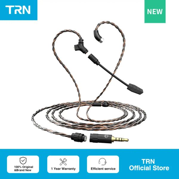 Auriculares TRN RedChain Plus Gramr Cable de actualización de auriculares para juegos con micrófono desmontable 3,5mm 1,2 M/2M auriculares TRN Official Store