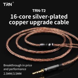 CASHONES TRN Silver plaqué 2,5 / 3,5 / 4,4 mm Câble équilibré à 0,75 0,78 2pin / mmcx Connecteur de mise à niveau HIFI pour TRN V80 / KZ / TFZ