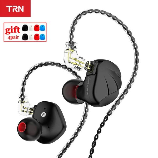 Auriculares TRN VX 6BA 1DD Unidad híbrida In Ear Auriculares IEM HIFI DJ Monitor Metal Running Auriculares deportivos Auriculares TRN BA8 V90 BA5 X6