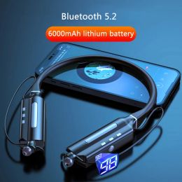 Écouteurs Bluetooth 5.2 sans fil, casque d'écoute avec bande magnétique, IPX5, étanche, pour sport, course à pied, avec microphone 600