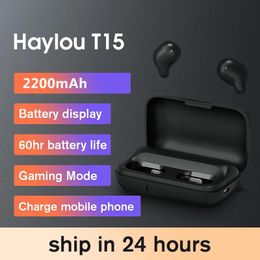 Écouteurs TWS écouteurs de jeu Haylou T15 2200 mAh auriculaires fone bluetooth casque sans fil pour smartphone xiaomai IOS