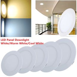 Hoofdtelefoon Ultra dun LED -paneel Licht SMD2835 3W 6W 9W 12W 15W 18W AC 85265V Ronde verlichting LED Downlight