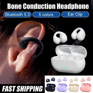 Écouteurs sans fil avec Clip d'oreille, écouteurs à Conduction osseuse, Bluetooth 5.3, Clip d'oreille sur boucle d'oreille, écouteurs de sport, crochets d'écouteurs avec micro