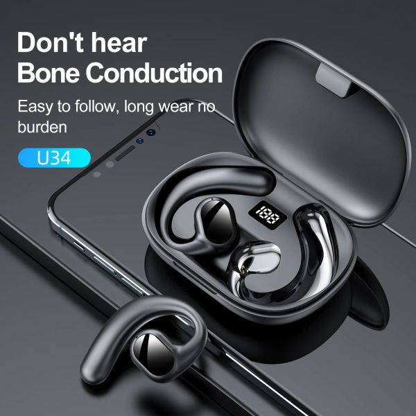 Écouteurs Xiaomi Conduction en os Bluetooth Wireless Imperping Running Running Driving Headphones Ear Hook n'est pas dans l'oreille