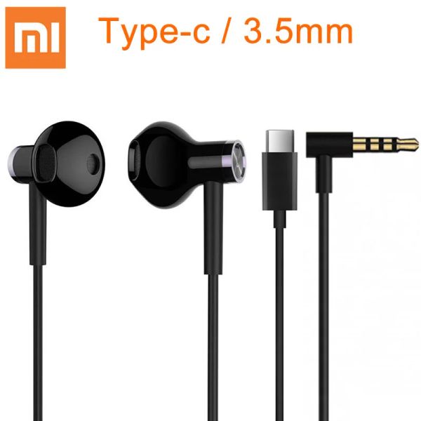 Écouteurs Xiaomi Hybrid DC Écouteur DC Typec 3,5 mm Prise à moitié intérieure USB Contrôle câblé MEMS Microphone Bre02jy MI Double conducteur Écouteurs