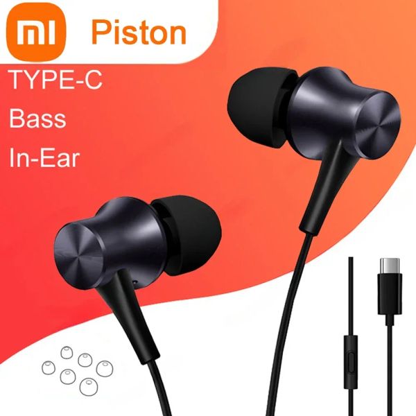 Écouteurs Xiaomi Piston 3 écouteurs Typec Version Original Half Inear Control Control Contrôle pour MI 11 12S 11T 10 PRO / ULTRA REDMI K40 K50