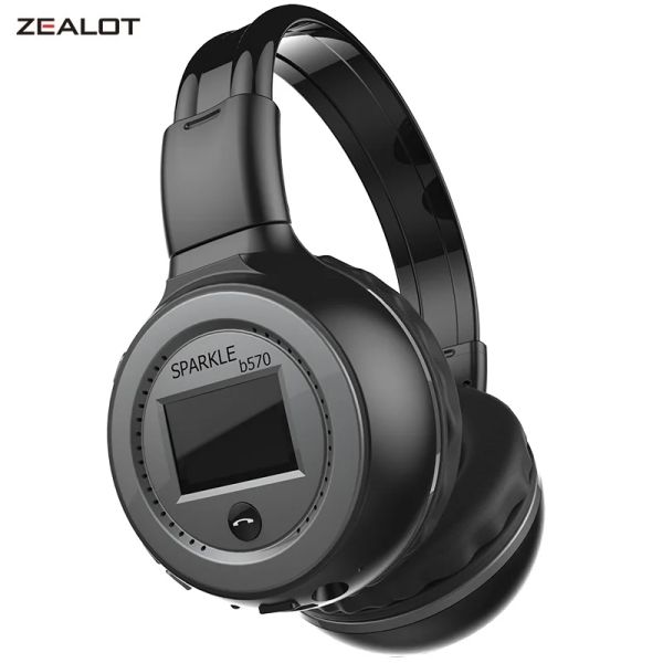 Casque d'écoute Zealot B570 casque sans fil réduction du bruit Bluetooth écouteur stéréo pliable casque de sport avec carte TF Mic LED, AUX
