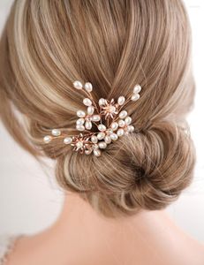 Headpieces 1 stks kristallen parels Parels Little Simple Bride Wedding Hair Pins Silver Bridal Piece Accessoires voor vrouwen en meisjes