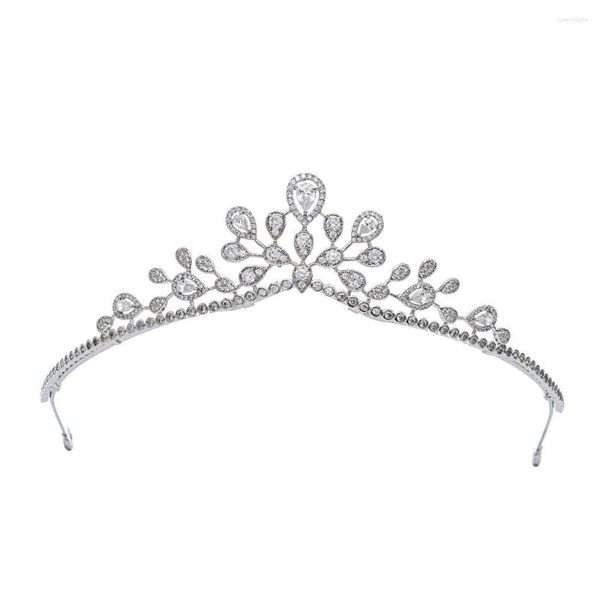 Tocados 2022 diseño Cubic Zirconia princesa Tiara diadema para boda nupcial accesorios de joyería para el cabello postizos CH10343