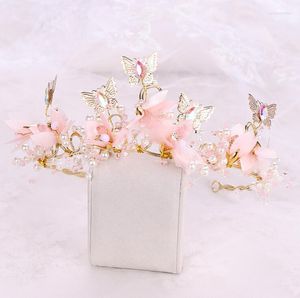 Coiffures 2023 Mode De Luxe À La Main Rose Perle Cristal Couronne De Mariée Diadèmes Couronnes De Fleurs Pour Les Femmes Mariée De Mariage Accessoires De Cheveux