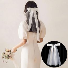 Coiffes 2023 été produit mariée chapeaux nœud papillon voile pince à cheveux romantique accessoires de mariage coiffure en gros