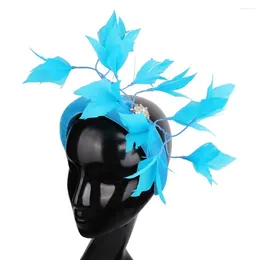 Coiffes 2024 Chapeaux de thé fascinateurs Kentucky Bandband Derby Hat de mariage Cocktail Feathers Ribbon Fascinator for Women