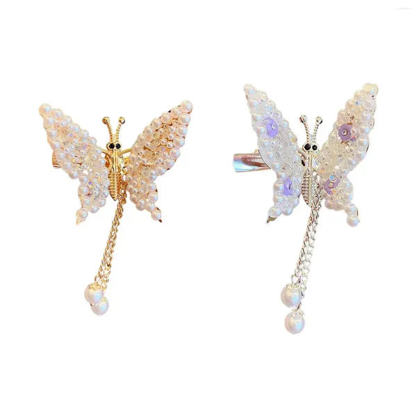 Coiffures 2 pièces pinces à cheveux papillon mobiles aile en métal mariée mariage pièces de tête décoratives accessoires pour enfants filles femmes