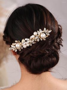 Tocados de 5 colores para novia, perlas hechas a mano, diamantes de imitación, peineta lateral sencilla para el pelo, boda, fiesta de graduación, accesorios de joyería bohemios para mujer