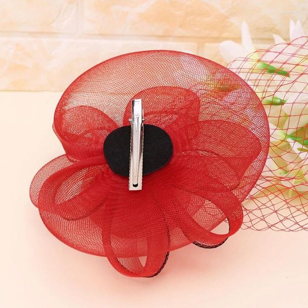 Coiffures 652F Femmes Fascinator Chapeaux Big Flower Solid Cocktail Party Hair Clip