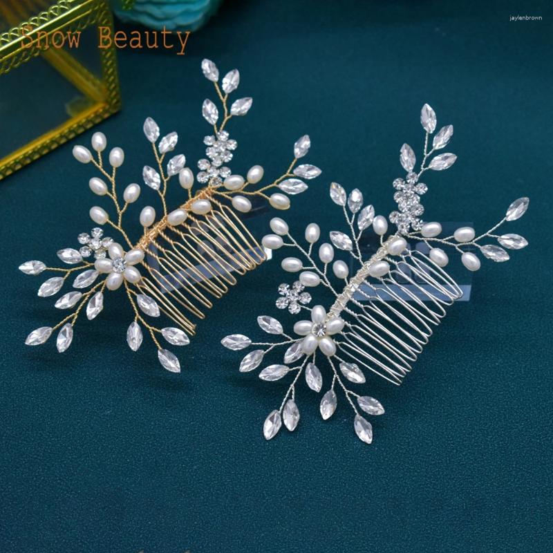 Headpieces A467 Pearl Bridal Hair Pins Wedding Comb Party Jewelry Girls Clips For Women Tiara Rhinestone