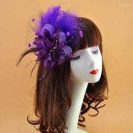 Headpieces Banket Feather Hair Pins Hoofdtooi trouwfeest bruids tiara vrouwen fascinators clip dames accessoires hoofdband