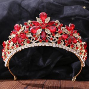 Headpieces barokke kristalkroon tiara voor vrouwen bruid Rhinestone prom prinses diadeem bruids bruidshaaraccessoires sieraden