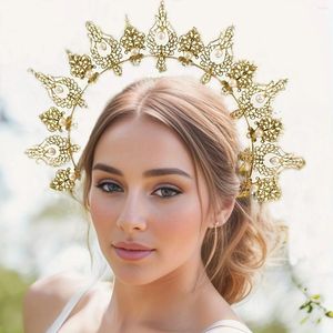 Headpieces Barroque Notre Dame Halo Crown Headband Dance Performance Accesorios para el cabello Vintage