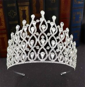 Coiffes baroque vintage Sliver Crowns and Tiaras Crystal Bridal Femmes Tiara Crown Pageant Prom Diadem Wedding Hair Dress Access2722881