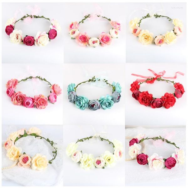 Tocados bohemios, tocados de flores artificiales, accesorios Para Novia, diademas Para fiesta de matrimonio, peinados, guirnalda, Tocado Para Cabello Novia