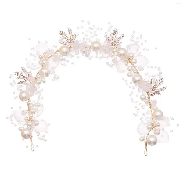 Coiffes Bridal Crown Pearl Rhingestone Bandband Fleur pour le festival Mariage Party Head Decor