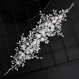 Coiffes Bridal Crystal Band Tiara Crown Headwear Hair Accessories Silver Princess Rhinestone for Bride Wedding Engagement Prom