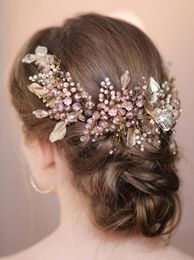 Coiffes Bridal Gold Leaf Bandband Hair Vine Piece accessoires