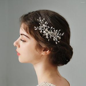 Coiffes mariée mariage cheveux accessoires strass perle peigne Clips pour femmes fête bijoux mariée casque cadeau