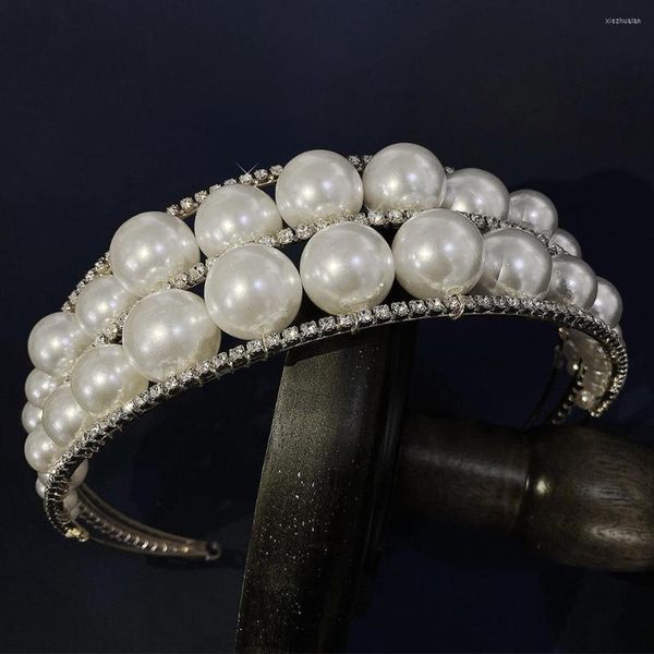 Coiffes mariée mariage coiffure large bord couronne dames cheveux accessoires perle bandeau demoiselle d'honneur cadeau