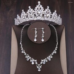 Headpieces Bruid Crowns oorbellen ketting set elegante bruids sieraden accessoires bruiloft tiaras strass kristal kopstuk