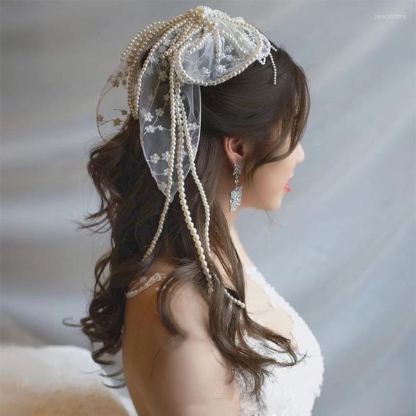 Coiffes Mariée Coiffe Sen Série Perle Gland Accessoires De Cheveux Rétro Papillon Tête En Épingle À Cheveux Super Fée Robe De Mariée