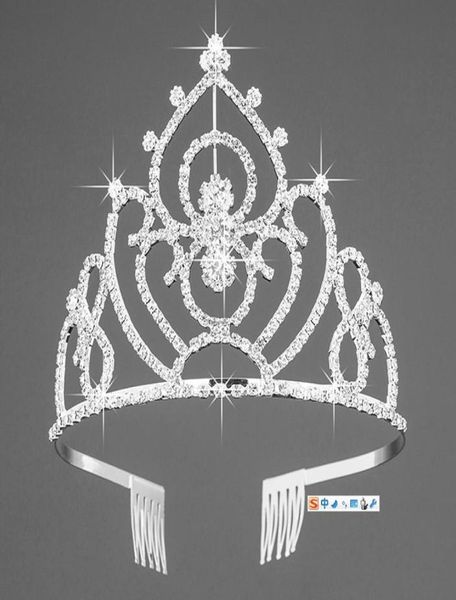 Tocados Joyería de novia Tocado de corona Reina de diamantes de cristal Decoración de pastel de cumpleaños europea y americana Corona Vestido de novia 6403847