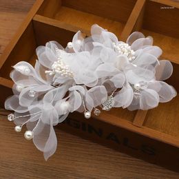 Headpieces Bruid Pearl Headpiece Haaraccessoires Accessoires Mariage Flower Comb Fascinator Wedding Peigne