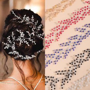 Coiffures mariée mariage cristal cheveux vigne argent bleu rouge rose perle pièce accessoires de mariée bandeau bijoux pour femmes et filles