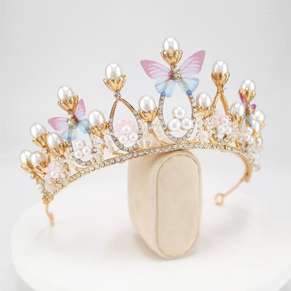 Coiffes papillon couronne coiffure de mariée 2023 atmosphère robe de mariée diadème baroque anniversaire cheveux accessoires