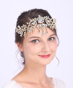 Headpieces Classic Gold Gold Shiny Rhinestones Hoofdtooi Bridal Banquet Headwar Noble Headpiece Beautiful Wedding Accessories For Women Crown